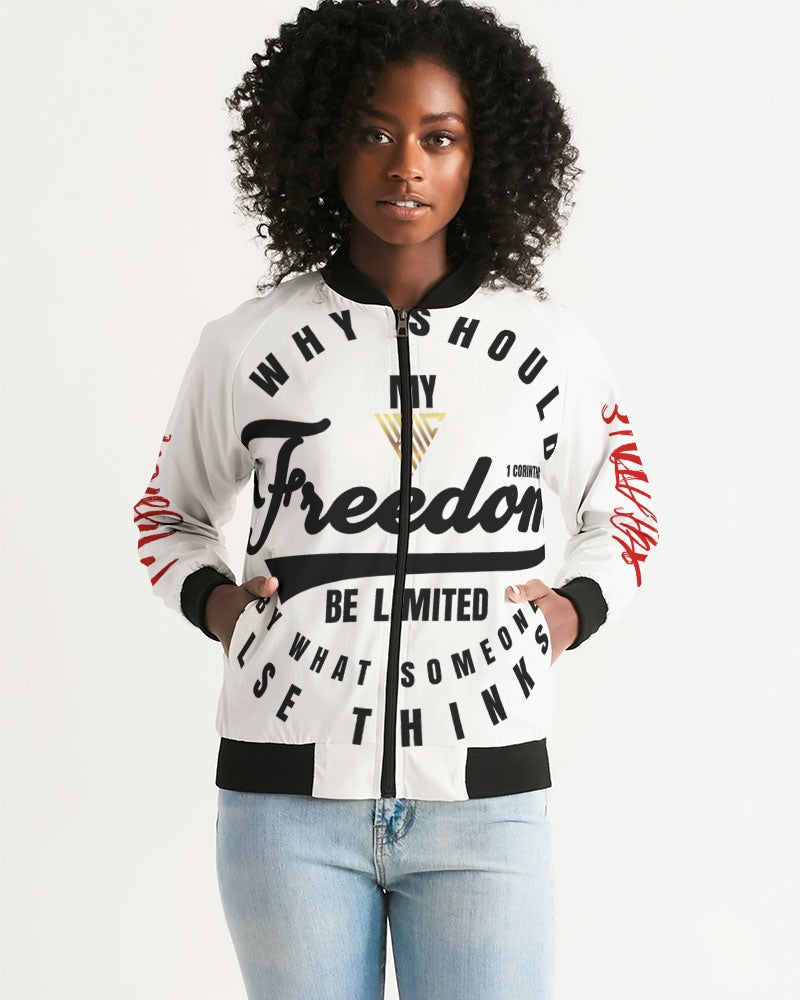 EXCLUSIVE &quot;FREEDOM&quot; Women&#39;s Bomber Jacket - KreativeMissionClothing